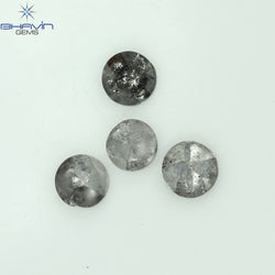 1.05 CT、ノーカット ポルキ シェイプ、天然ダイヤモンド、ブルー カラー、I3 クラリティ (5.42 MM)