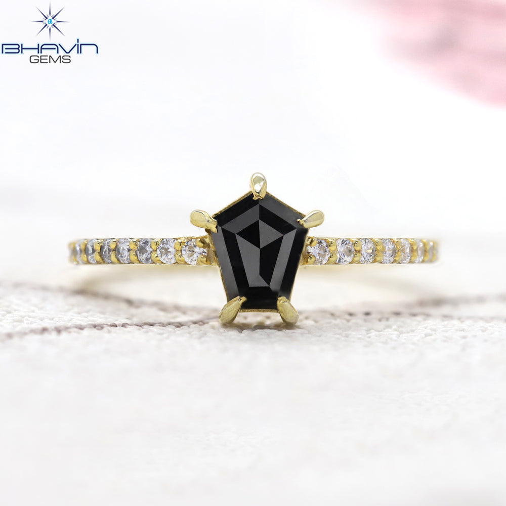 Coffin Diamond Black Diamond Natural Diamond Ring Gold Ring Engagement Ring