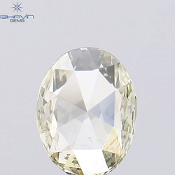 0.55 CT Rose Oval Shape Natural Diamond Brown Yellow Color SI1 Clarity (6.62 MM)