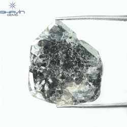 5.45 CT Slice Shape Natural Diamond Salt And Pepper Color I3 Clarity (18.41 MM)