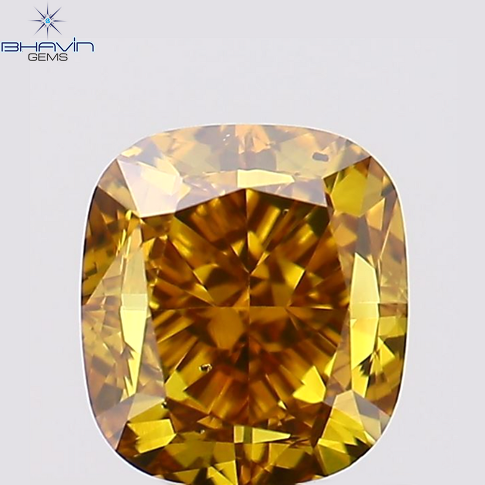 1.01 CT Cushion Shape Natural Loose Diamond Orange Color VS2 Clarity (5.37 MM)