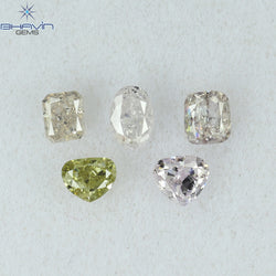 0.43 CT/5 Pcs Mix Shape Natural Diamond Pink Color SI Clarity (3.10 MM)