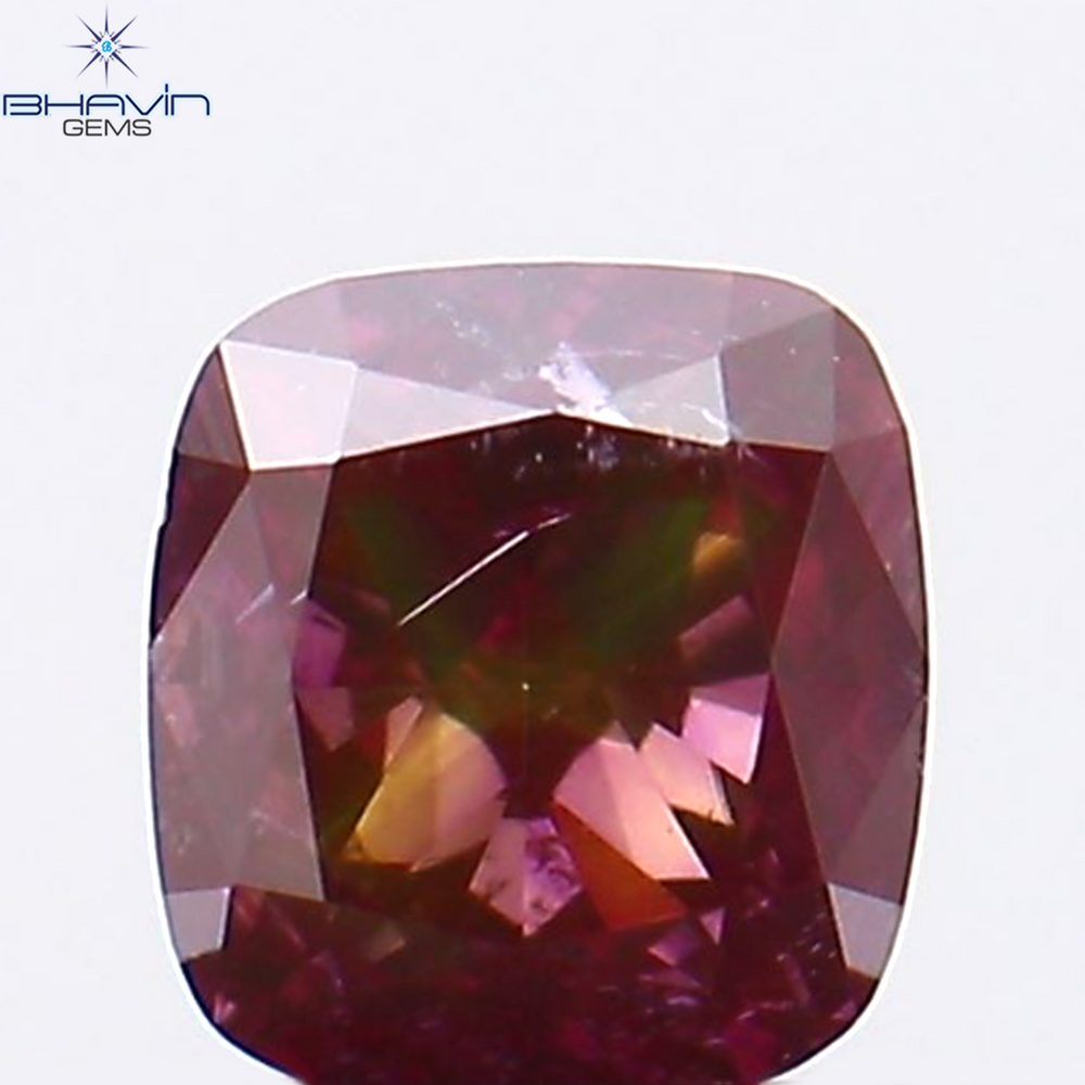 0.24 CT Cushion Shape Natural Diamond Pink Color SI1 Clarity (3.60 MM)