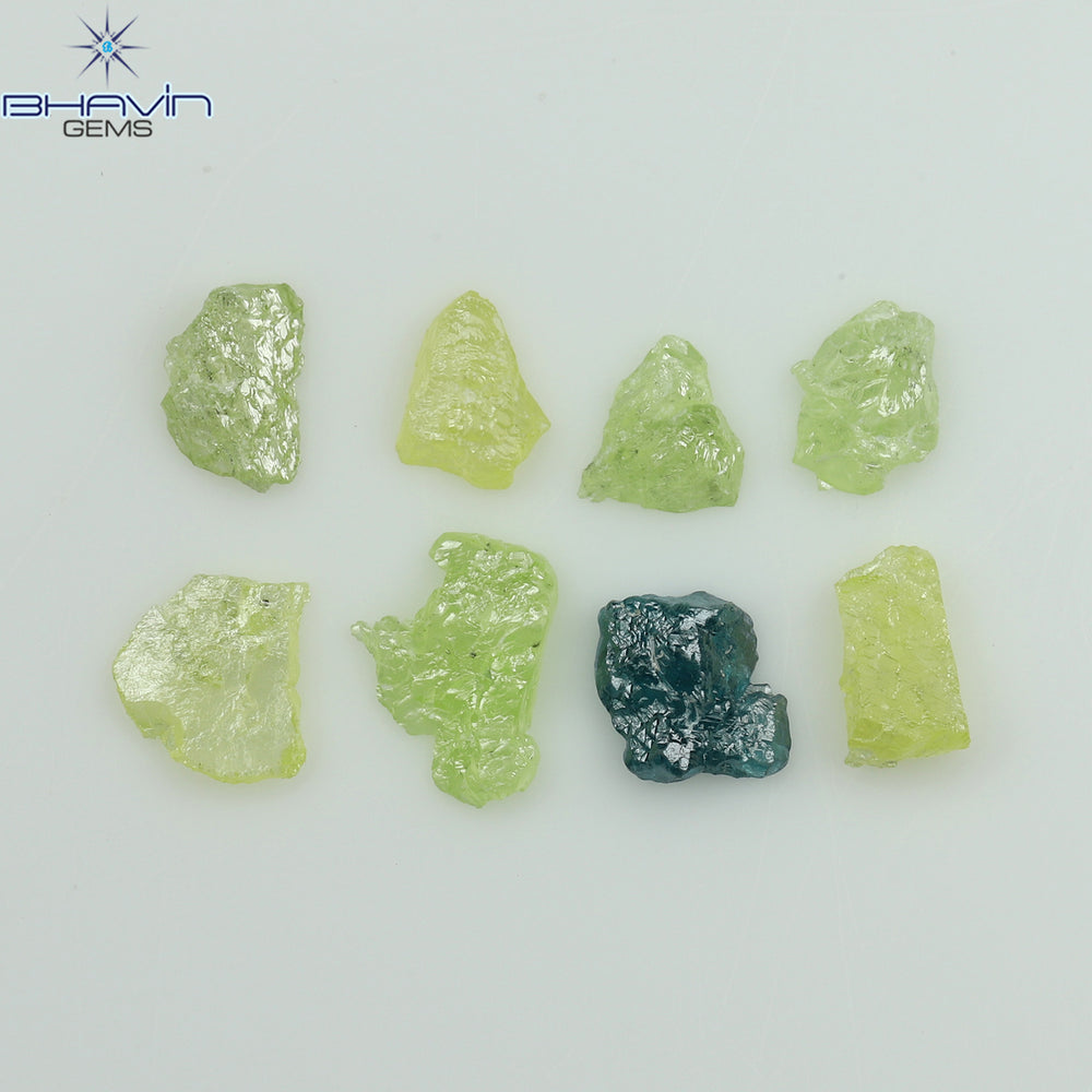 0.72 CT/8 PCS Rough Shape Enhanced Mix Color Natural Diamond I3 Clarity (4.70 MM)