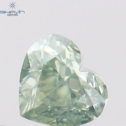 0.22 CT Heart Shape Natural Diamond Bluish Green Color VS2 Clarity (3.60 MM)