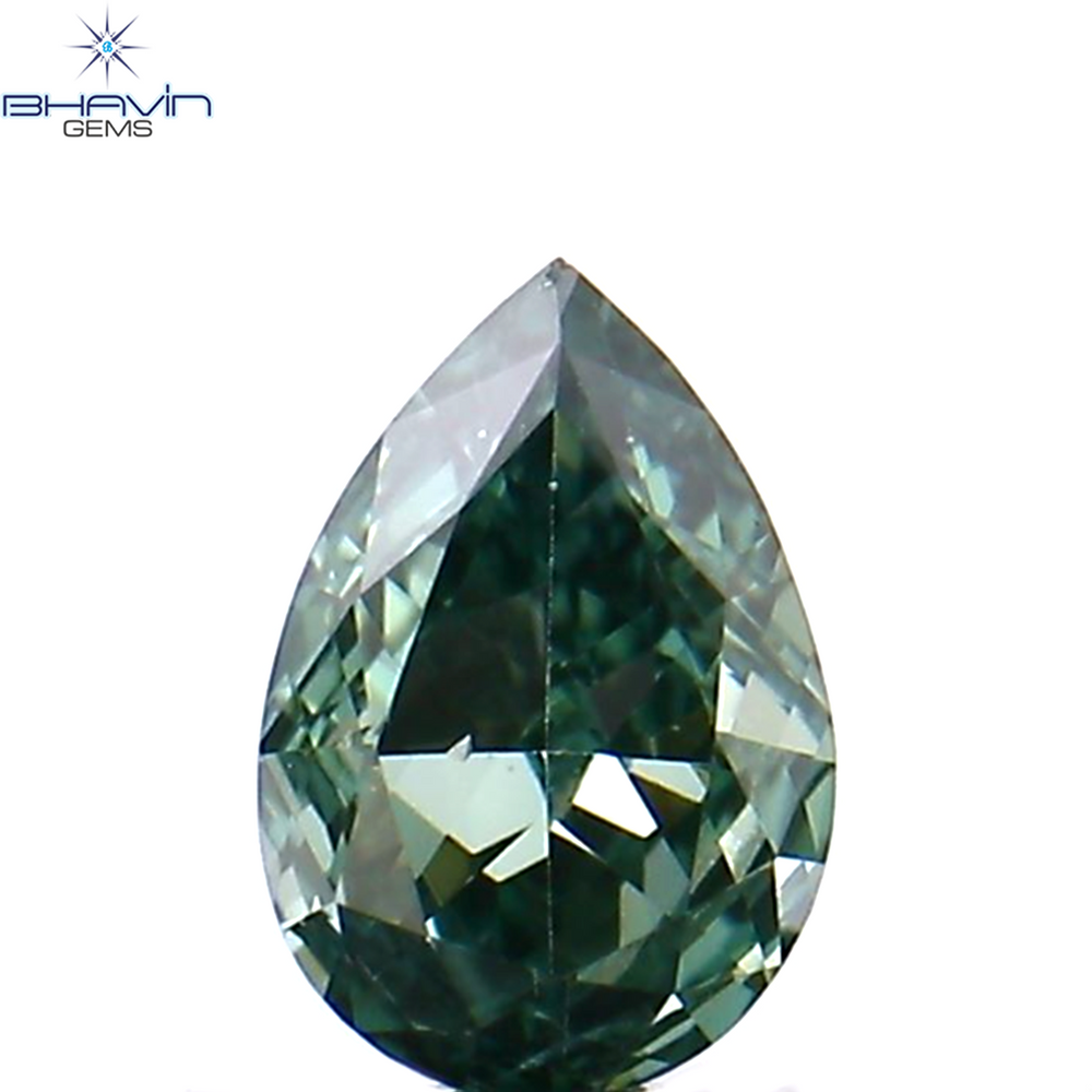 0.11 CT Pear Shape Natural Diamond Green Color VS1 Clarity (3.90 MM)