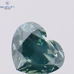 0.41 CT Heart Shape Natural Diamond Blue Color SI2 Clarity (4.77 MM)