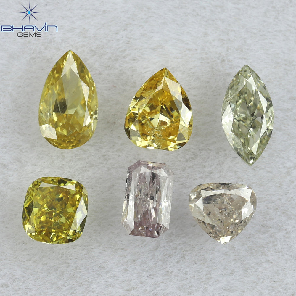 0.94 CT/6 PCS Mix Shape Natural Diamond Mix Color VS-SI Clarity (4.89 MM)