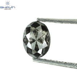 0.50 CT Oval Shape Natural Diamond Salt And Pepper Color I3 Clarity (5.56 MM)