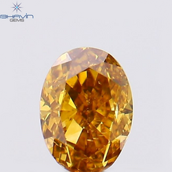 0.23 CT Oval Shape Natural Diamond Orange Color VS2 Clarity (4.02 MM)