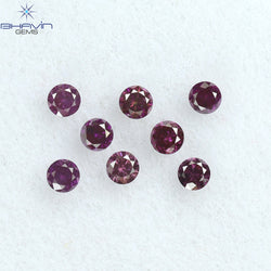 0.28 CT/8 PCS ラウンド ダイヤモンド ピンク色 天然ダイヤモンド I1 クラリティ (2.00 MM)