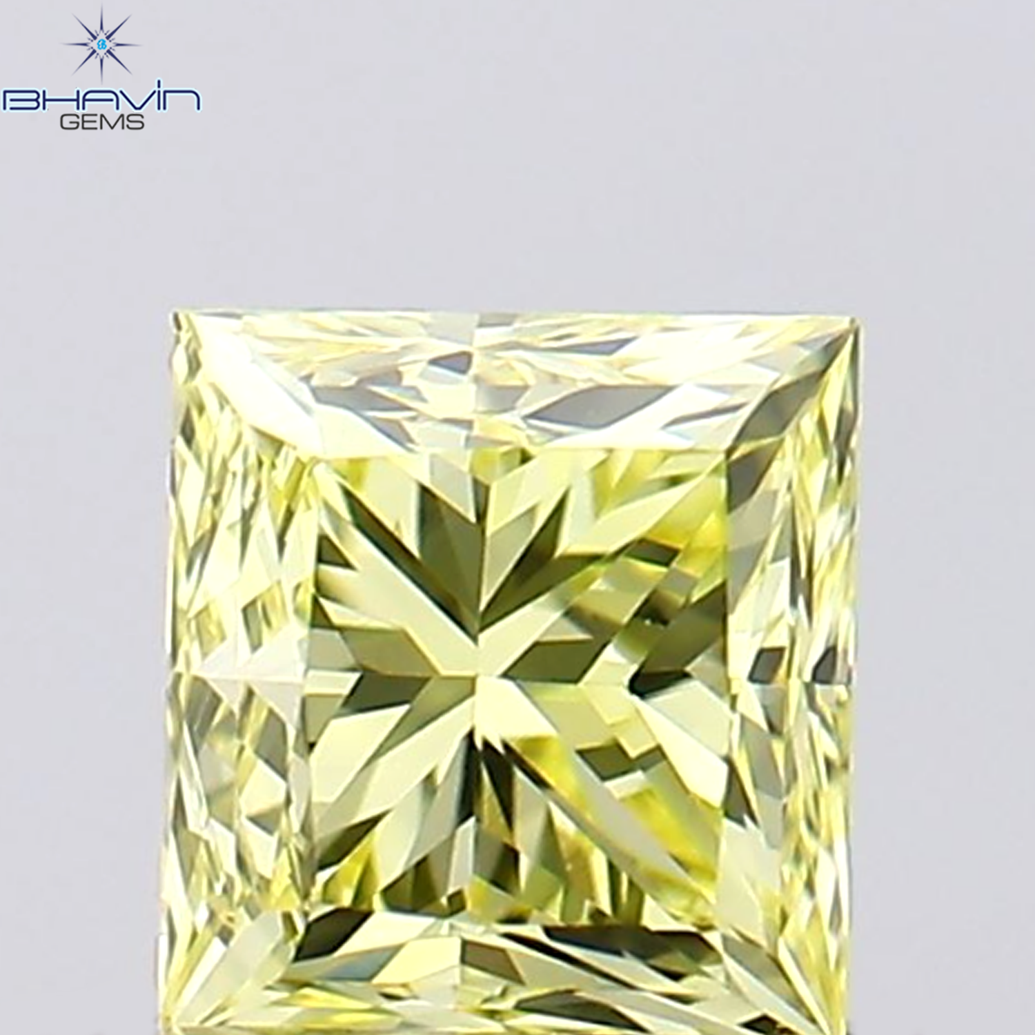 0.37 CT Princess Shape Natural Diamond Yellow Color VVS1 Clarity (3.82 MM)
