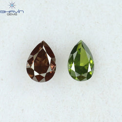 0.21 CT/2 Pcs Pear Shape Natural Diamond Mix Color VS2 Clarity (3.85 MM)