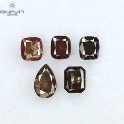 0.42 CT/4 ピース ミックス シェイプ ナチュラル ダイヤモンド ピンク カラー SI クラリティ (3.83 MM)