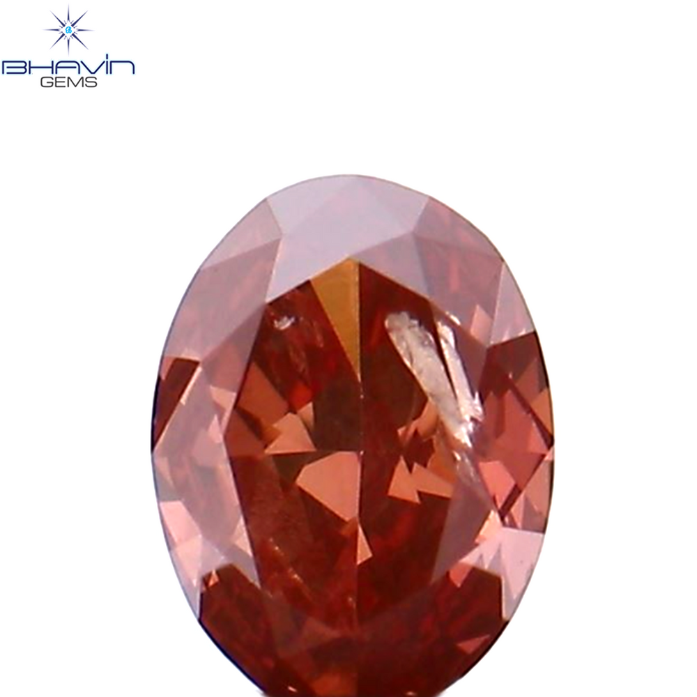 0.14 CT オーバル シェイプ ナチュラル ルース ダイヤモンド ピンク カラー SI1 クラリティ (3.87 MM)