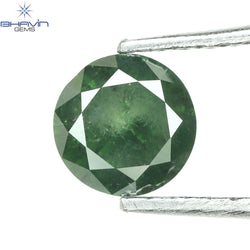 0.59 CT Round Diamond Natural Loose Diamond Green Color I3 Clarity (5.35 MM)
