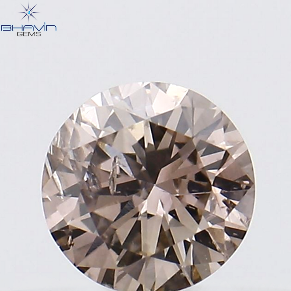0.16 CT ラウンド シェイプ ナチュラル ダイヤモンド ピンク色 SI1 クラリティ (3.66 MM)