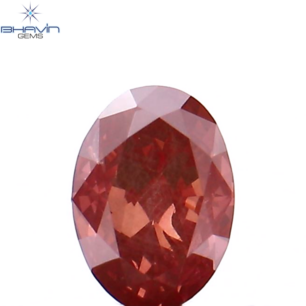 0.25 CT オーバル シェイプ ナチュラル ルース ダイヤモンド ピンク カラー SI1 クラリティ (4.55 MM)