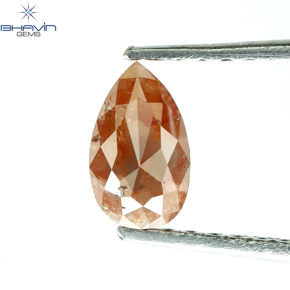 0.63 CT Pear Shape Natural Loose Diamond Peach Color I3 Clarity (6.43 MM)