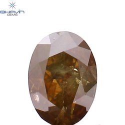 0.37 CT Oval Shape Natural Diamond Brown Color I2 Clarity (5.00 MM)