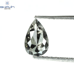0.64 CT Pear Shape Natural Loose Diamond Salt And Pepper Color I3 Clarity (7.47 MM)