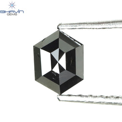 0.50 CT Hexagon Diamond Natural Diamond Black Diamond Clarity Opaque (5.50 MM)
