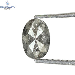 0.66 CT Oval Shape Natural Diamond Salt And Pepper Color I3 Clarity (6.35 MM)