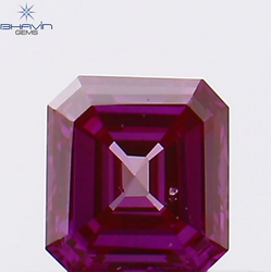 0.24 CT Asscher Shape Natural Diamond Pink Color VS2 Clarity (3.74 MM)