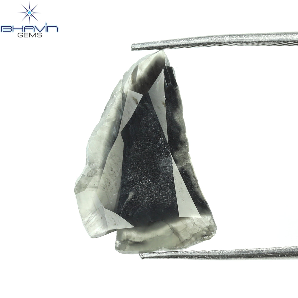 2.16 CT Slice Shape Natural Diamond Salt And Pepper Color I3 Clarity (17.12 MM)