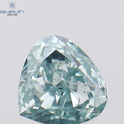 0.11 CT Heart Shape Natural Diamond Greenish Blue Color SI1 Clarity (2.70 MM)