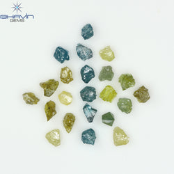 1.89 CT/22 PCS Rough Shape Enhanced Mix Color Natural Diamond I3 Clarity (3.30 MM)