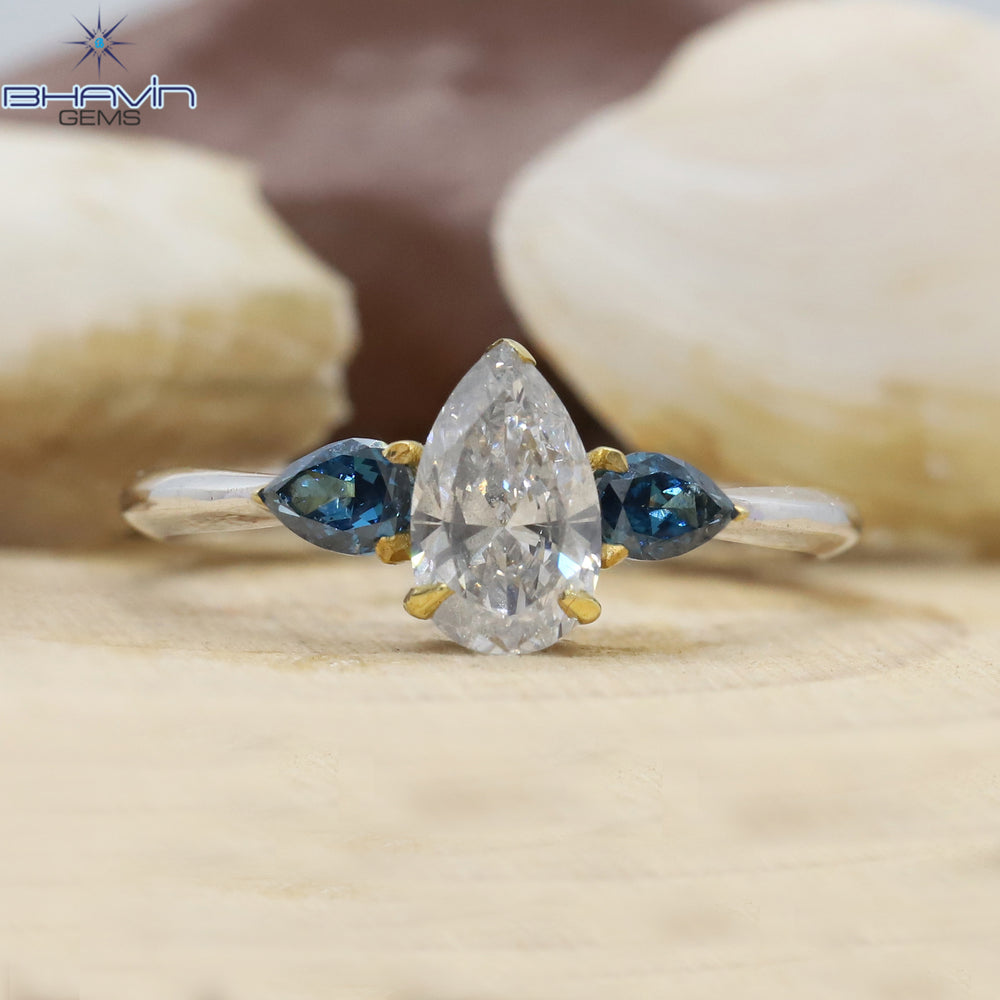 Pear Diamond, White (F) Diamond, Natural Diamond Ring, Engagement Ring, Wedding Ring, Diamond Ring