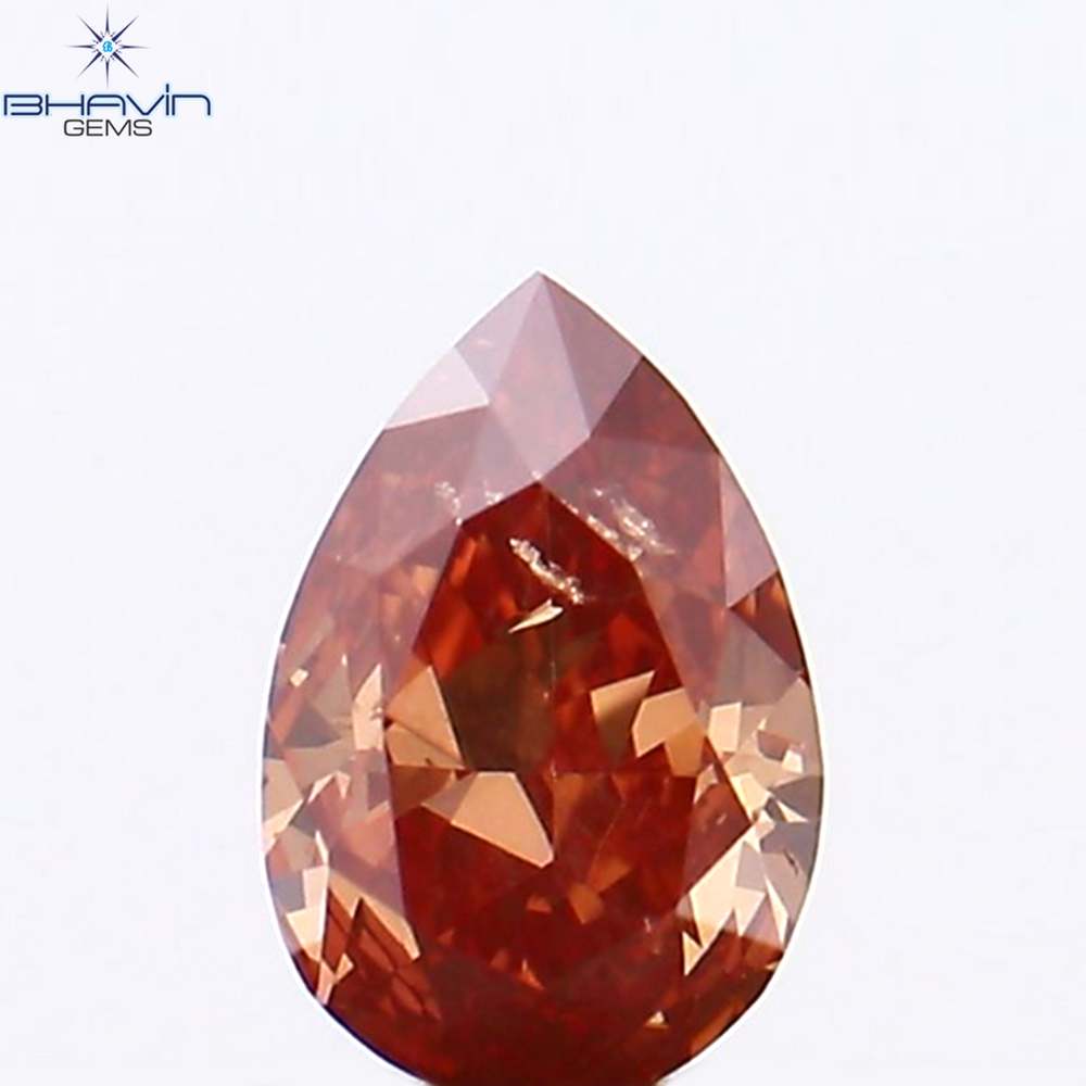 0.14 CT ペアシェイプ ナチュラル ダイヤモンド ピンク色 SI1 クラリティ (4.18 MM)