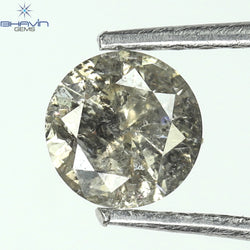 0.41 CT Round Shape Natural Loose Diamond Salt And Pepper Color I3 Clarity (4.77 MM)