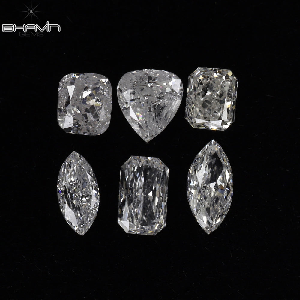 0.40 CT/ 6 Pcs Mix Shape Natural Diamond White Color SI2 Clarity (3.06 MM)