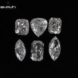 0.40 CT/ 6 Pcs Mix Shape Natural Diamond White Color SI2 Clarity (3.06 MM)