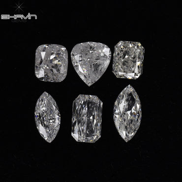 0.40 CT/ 6 Pcs Mix Shape Natural Diamond White Color SI2 Clarity (3.06 MM)