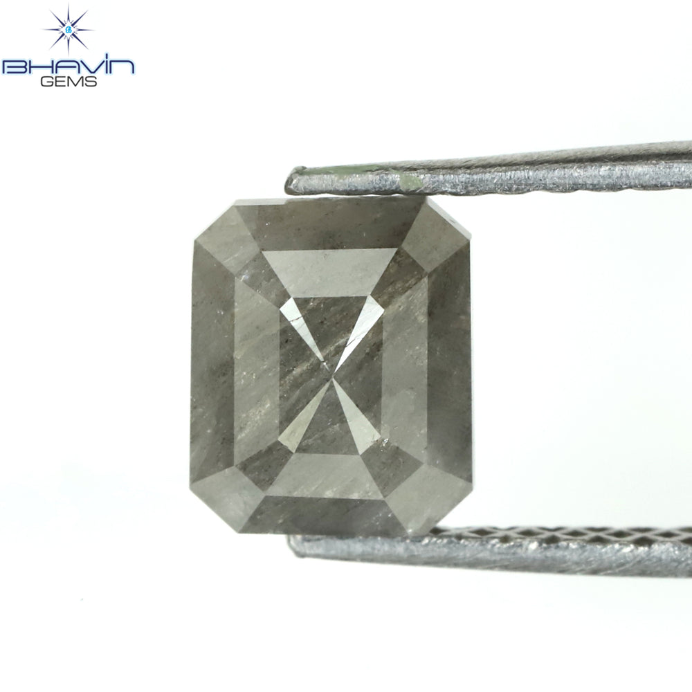 1.00 CT アッシャー シェイプ ナチュラル ダイヤモンド ソルト アンド ペッパー カラー I3 クラリティ (5.72 MM)