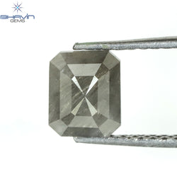 1.00 CT アッシャー シェイプ ナチュラル ダイヤモンド ソルト アンド ペッパー カラー I3 クラリティ (5.72 MM)
