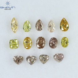 1.40 CT/14 Pcs Mix Shape Natural Diamond Mix Color SI Clarity (4.55 MM)