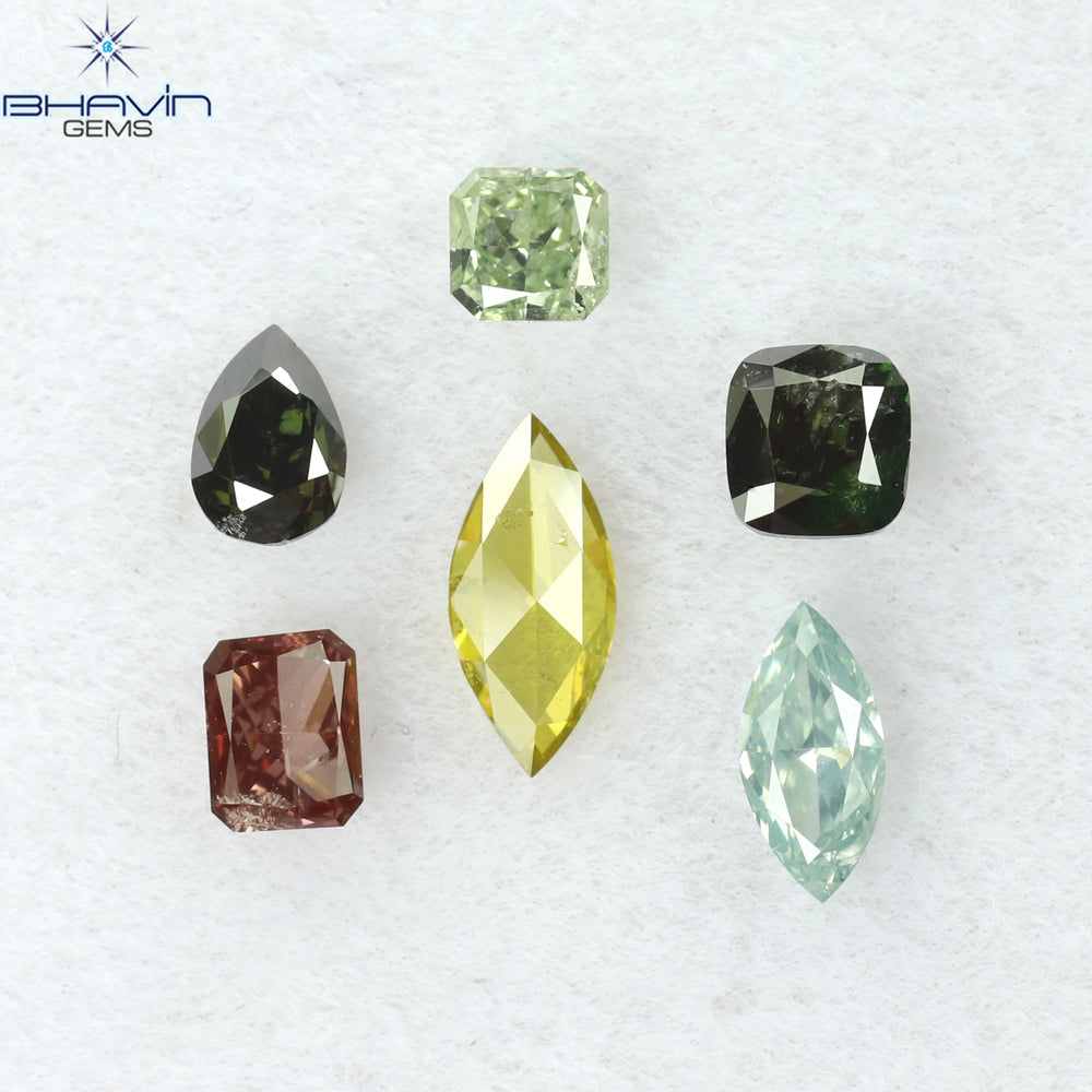 0.60 CT/6 Pcs Mix Shape Natural Diamond Mix Color SI2 Clarity (5.27 MM)