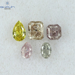 0.51 CT/5 Pcs Mix Shape Natural Diamond Mix Color I1 Clarity (3.50 MM)