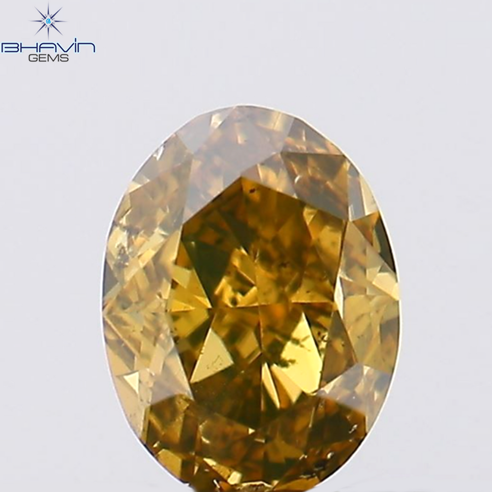 0.27 CT Oval Shape Natural Diamond Champagne Color SI1 Clarity (4.35 MM)