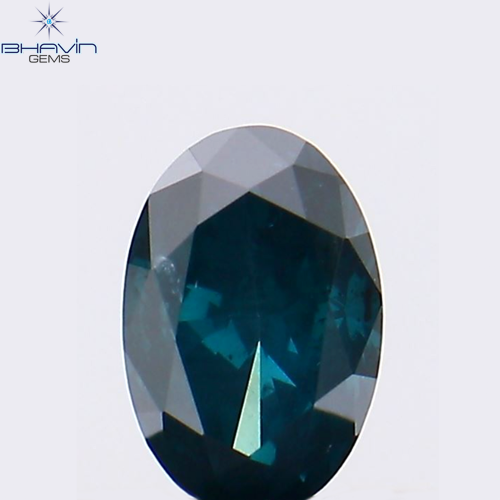 0.19 CT Oval Shape Natural Diamond Blue Color SI1 Clarity (4.30 MM)