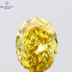 0.11 CT Oval Shape Natural Diamond Orange Yellow Color VS2 Clarity (3.43 MM)
