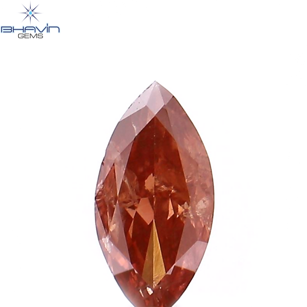 0.25 CT マーキス シェイプ ナチュラル ダイヤモンド ピンク カラー I1 クラリティ (6.14 MM)