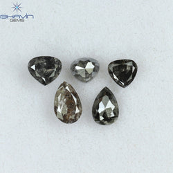 1.91 CT/5 PCS Mix Shape Natural Diamond Salt And Pepper Color I3 Clarity (6.00 MM)