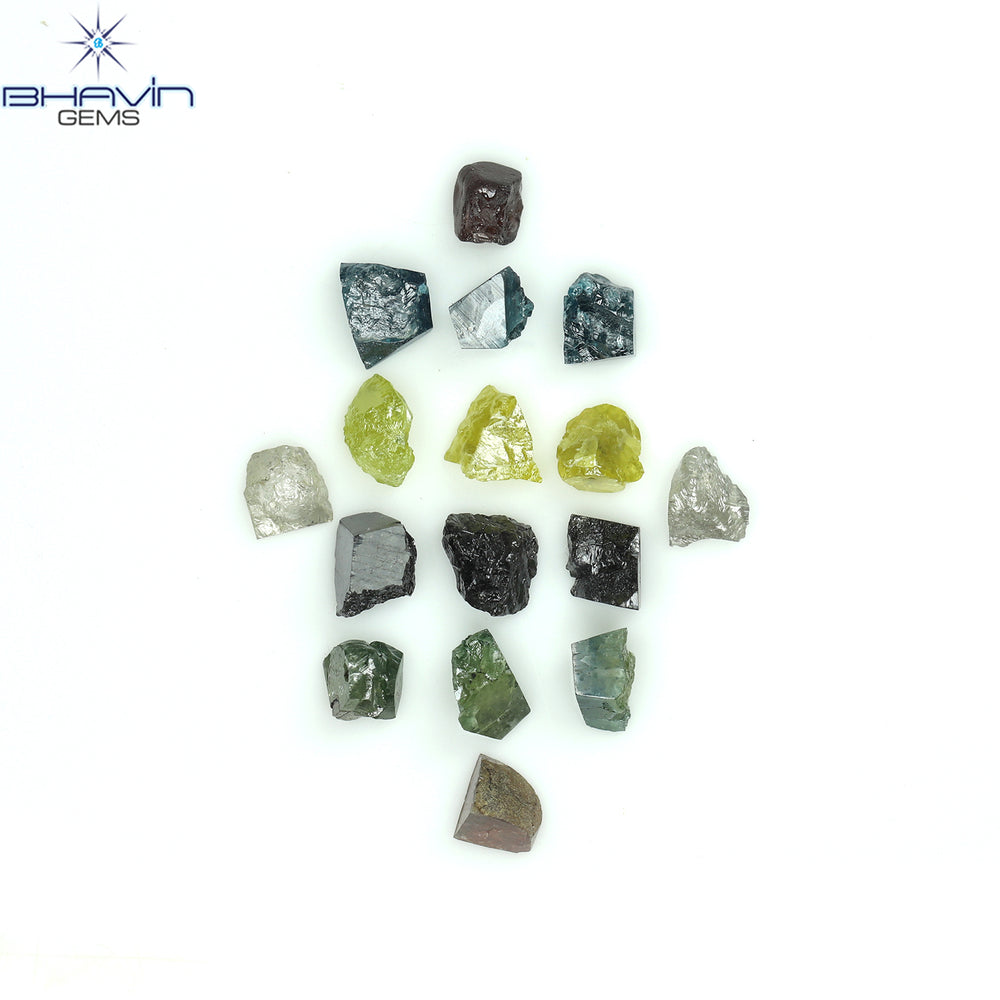 6.44 CT/17 PCS Mix Color Rough Diamond Natural loose Diamond I3 Clarity (4.49 MM)