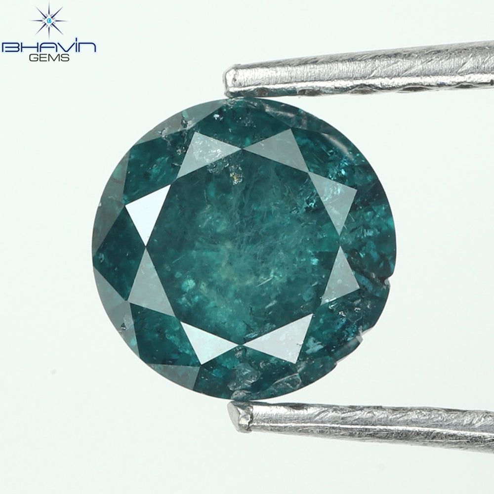 0.61 CT Round Diamond Natural Diamond Blue Color I3 Clarity (5.22 MM)
