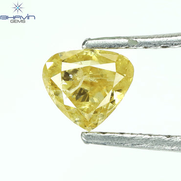 0.31 CT Heart Shape Natural Diamond Orange Color I2 Clarity (4.38 MM)